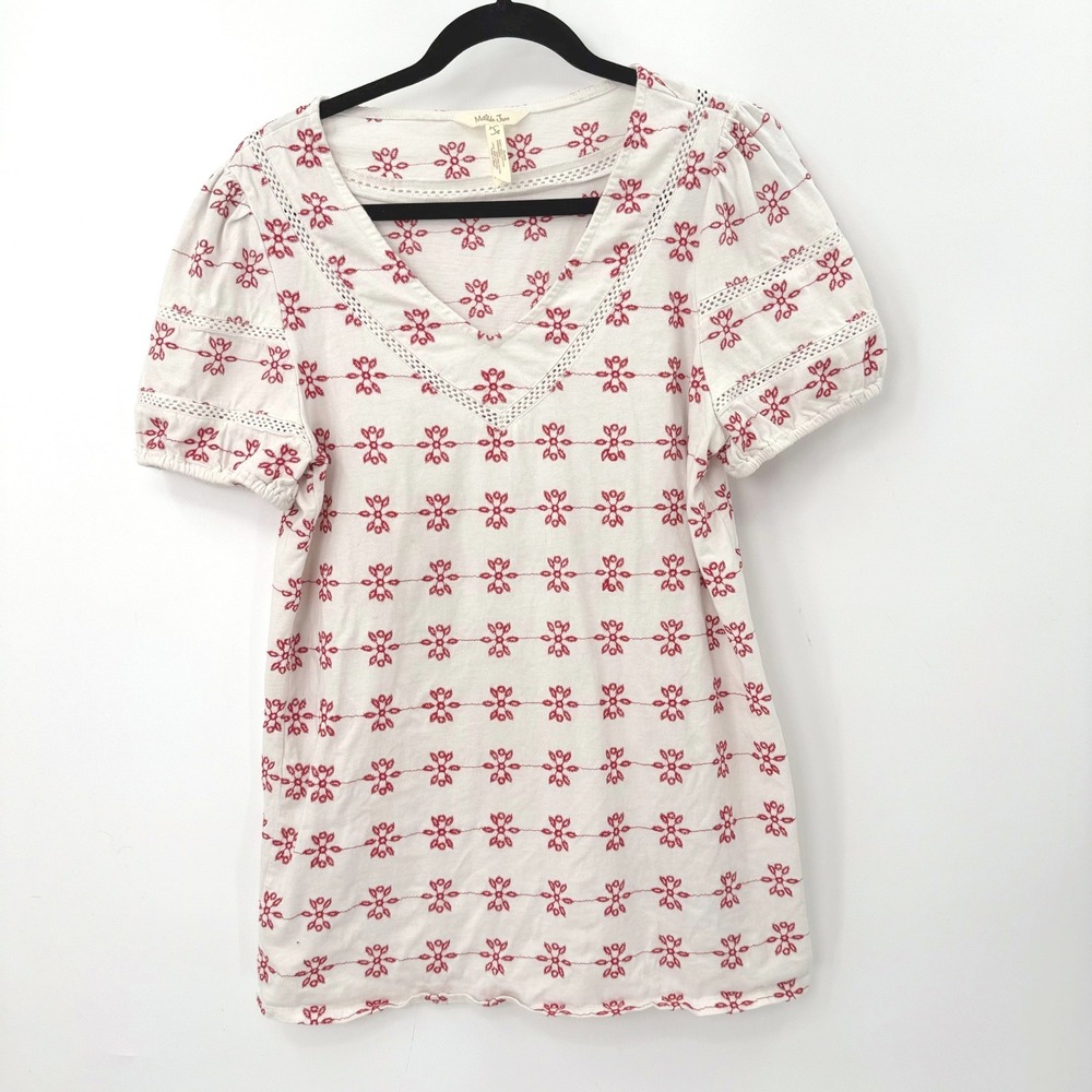 Matilda Jane Embroidered Tunic Womens S Cottagecore Boho Peasant Prairie Lace